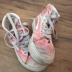 Vans Pink and White Canvas Sneakers